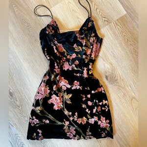 Velvet Floral Slip Dress